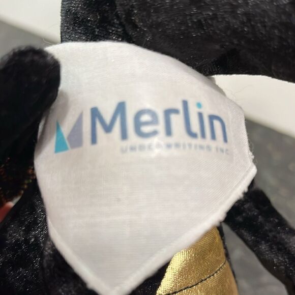 Merlin Winged Dragon 9” Stuffed Black Gold Plush Animal Douglas Cuddle Toys 2015 - Picture 10 of 10